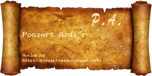 Poszert Azár névjegykártya